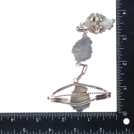 6.2" & sz7 Navajo sterling silver mother of pearl ring/cuff "slave bracelet"