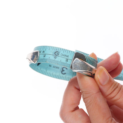 6.5" Orville Tsinnie Navajo sterling silver malachite cuff bracelet