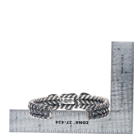 6" David Reeves Navajo sterling silver, lapis, spiny oyster hearts cuff bracelet