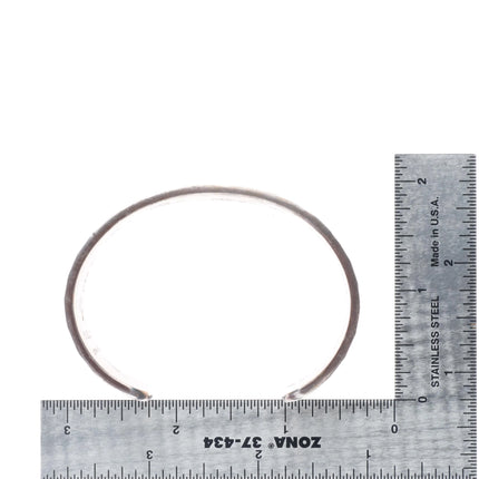 6.5" Michael L Slim  Navajo hammered sterling silver heavy cuff bracelet