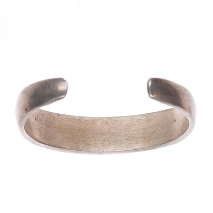 6" Vintage Zuni sterling silver double row turquoise channel inlay cuff bracelet