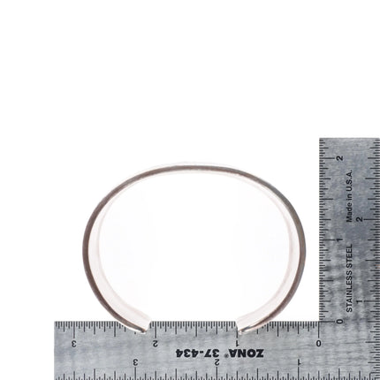 6.75" Herman Vandever Navajo sterling silver wide band stamped cuff bracelet
