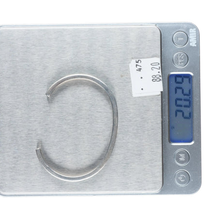 6.25" Robin Banteah Zuni sterling silver turquoise inlay stacker cuff bracelet