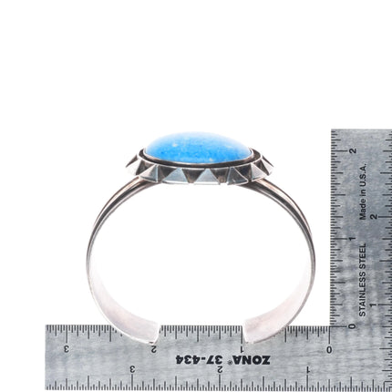 6.5" ET Navajo sterling silver denim lapis gold filled cuff bracelet