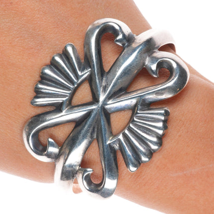 6.5" Vintage Navajo sterling silver cast older cuff bracelet