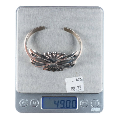 6.5" Vintage Navajo sterling silver cast older cuff bracelet