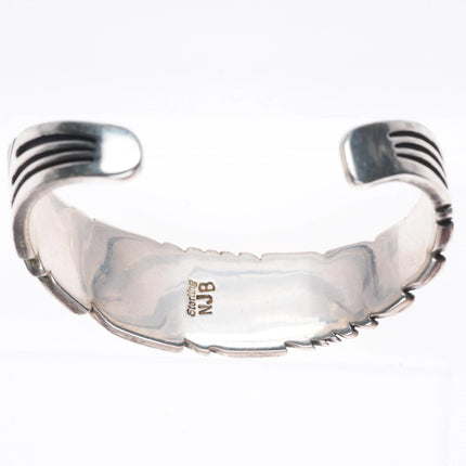 6" Nelson Begay Navajo sterling silver cuff bracelet overlay style
