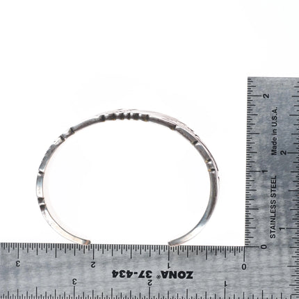 6" Nelson Begay Navajo sterling silver cuff bracelet overlay style