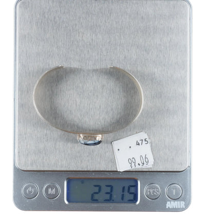 6.2" Joe Chavez Santo Domingo sterling silver white buffalo cuff bracelet