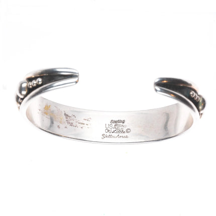 6.25" Richard Little Yellowhorse Navajo sterling silver modernist cuff bracelet
