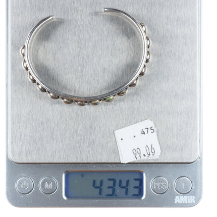 6.25" Richard Little Yellowhorse Navajo sterling silver modernist cuff bracelet