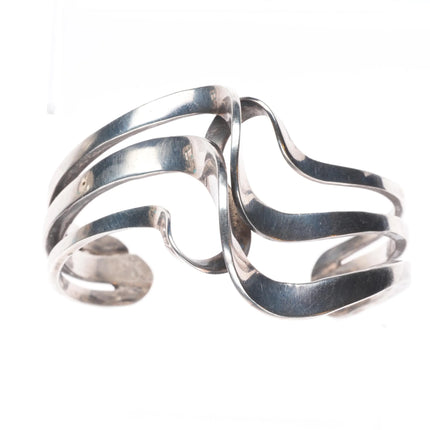6.6" Michael Kirk Isleta/Navajo sterling silver modernist freeform cuff bracelet