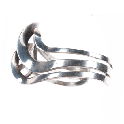 6.6" Michael Kirk Isleta/Navajo sterling silver modernist freeform cuff bracelet