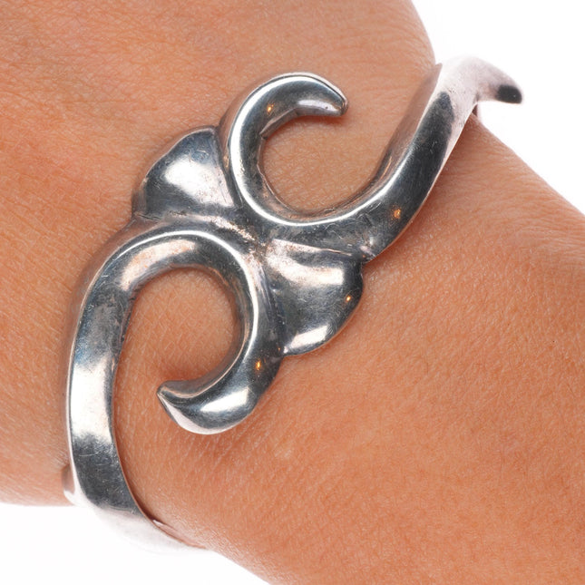 6.1" Vintage Navajo sandcast sterling silver cuff bracelet