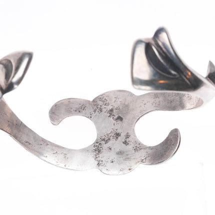 6.1" Vintage Navajo sandcast sterling silver cuff bracelet