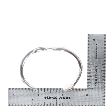 6.1" Vintage Navajo sandcast sterling silver cuff bracelet