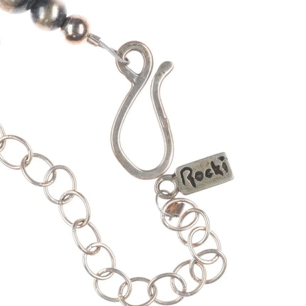 20" Rocki Gorman/KC Cook Navajo sterling silver turquoise dragonfly necklace