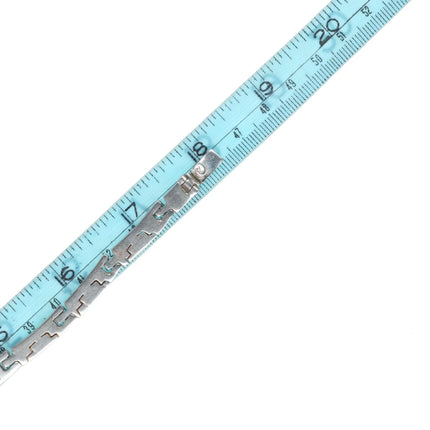 18" Retro Mexican sterling silver Lapis inlaid link necklace