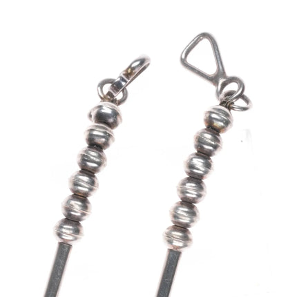 17.5" JCJ Southwestern Modernist sterling silver bib necklace w/earrings