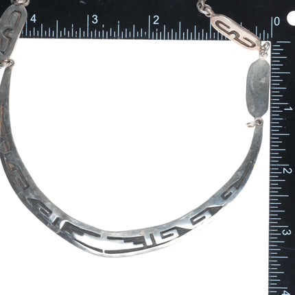 Southwestern sterling silver bar necklace in overlay style