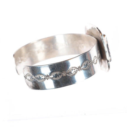 7" Osavio Crespin Santo Domingo sterling silver intarsia inlay cuff bracelet