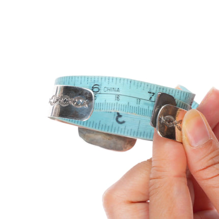 7" Osavio Crespin Santo Domingo sterling silver intarsia inlay cuff bracelet