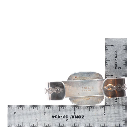 7" Osavio Crespin Santo Domingo sterling silver intarsia inlay cuff bracelet