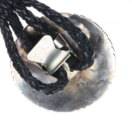 RLK Zuni Ralph and Lillie Kallestewa vintage sterling silver sunface bolo tie