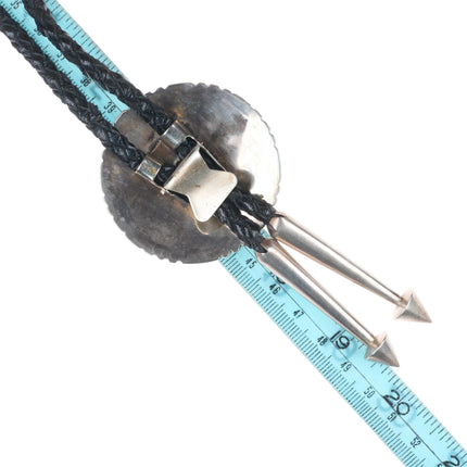 RLK Zuni Ralph and Lillie Kallestewa vintage sterling silver sunface bolo tie