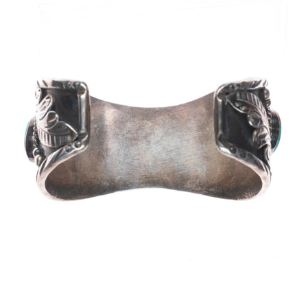 7.1" Unused 1970's Vintage sterling silver and turquoise watch cuff bracelet