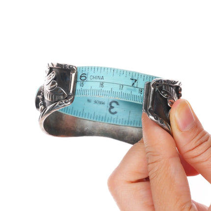 7.1" Unused 1970's Vintage sterling silver and turquoise watch cuff bracelet