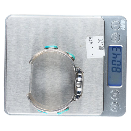 6.3" Harry Morgan Navajo Modernist sterling silver shadowbox watch cuff bracelet