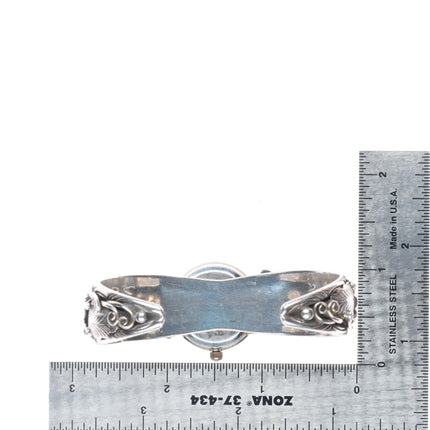 6.25" Bobby Johnson Navajo sterling silver 1980's watch cuff bracelet