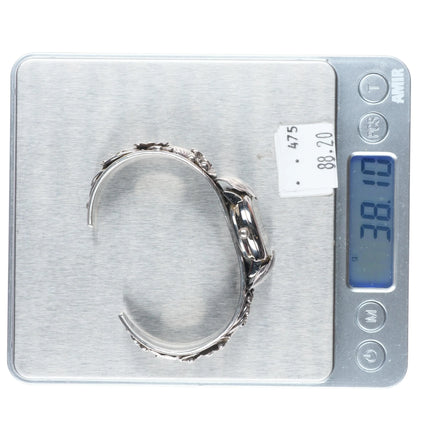 6.25" Bobby Johnson Navajo sterling silver 1980's watch cuff bracelet