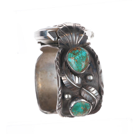 6.4" Vintage Navajo sterling silver watch cuff bracelet Hamilton Automatic