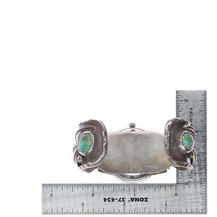 6.4" Vintage Navajo sterling silver watch cuff bracelet Hamilton Automatic