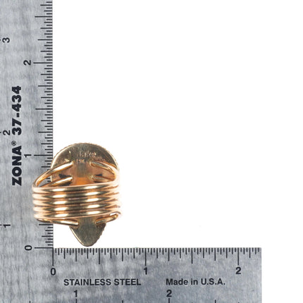 sz10.5 Albert Jake Navajo 14k gold high grade Carico Lake Nevada turquoise ring