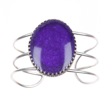 6" c1940 Zuni sterling silver spiny oyster/turquoise channel inlay cuff bracelet