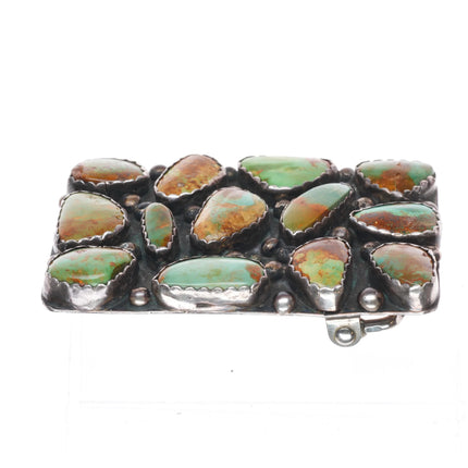 CJ Navajo sterling silver Royston turquoise nugget cluster belt buckle