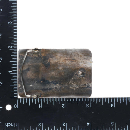 CJ Navajo sterling silver Royston turquoise nugget cluster belt buckle