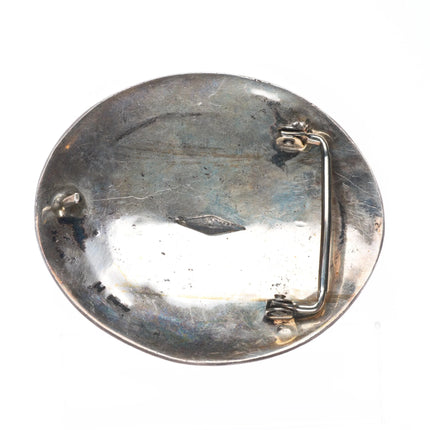 Arnold Maloney Navajo vintage deep stamped sterling silver concho belt buckle
