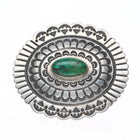 FB Navajo deep stamped sterling silver green turquoise belt buckle concho style