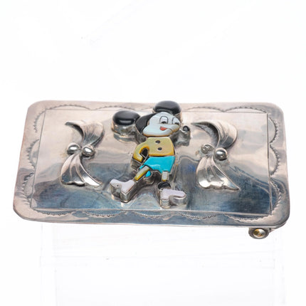 vintage Carol Kee Navajo sterling silver Mickey Mouse inlay belt buckle zunitoon