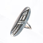 Vintage Hopi or Navajo Overlay long ring sterling silver