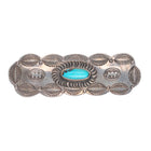 c1930's Navajo sterling silver heavily tooled large pin/brooch with turquoise