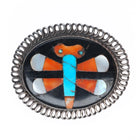 c1940's Zuni John Gordon Leak/Leekity sterling silver dragonfly pin inlaid
