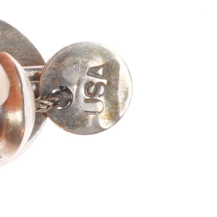 27.5" Artie Yellowhorse vintage Sterling silver Navajo pearl necklace tube beads