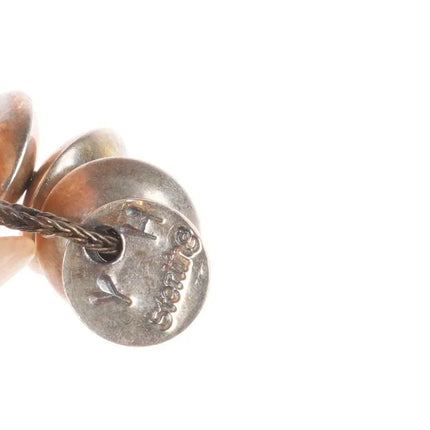 27.5" Artie Yellowhorse vintage Sterling silver Navajo pearl necklace tube beads