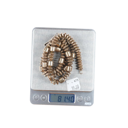 27.5" Artie Yellowhorse vintage Sterling silver Navajo pearl necklace tube beads