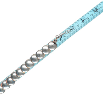 Vintage southwestern sterling silver pillow bead Native American necklace